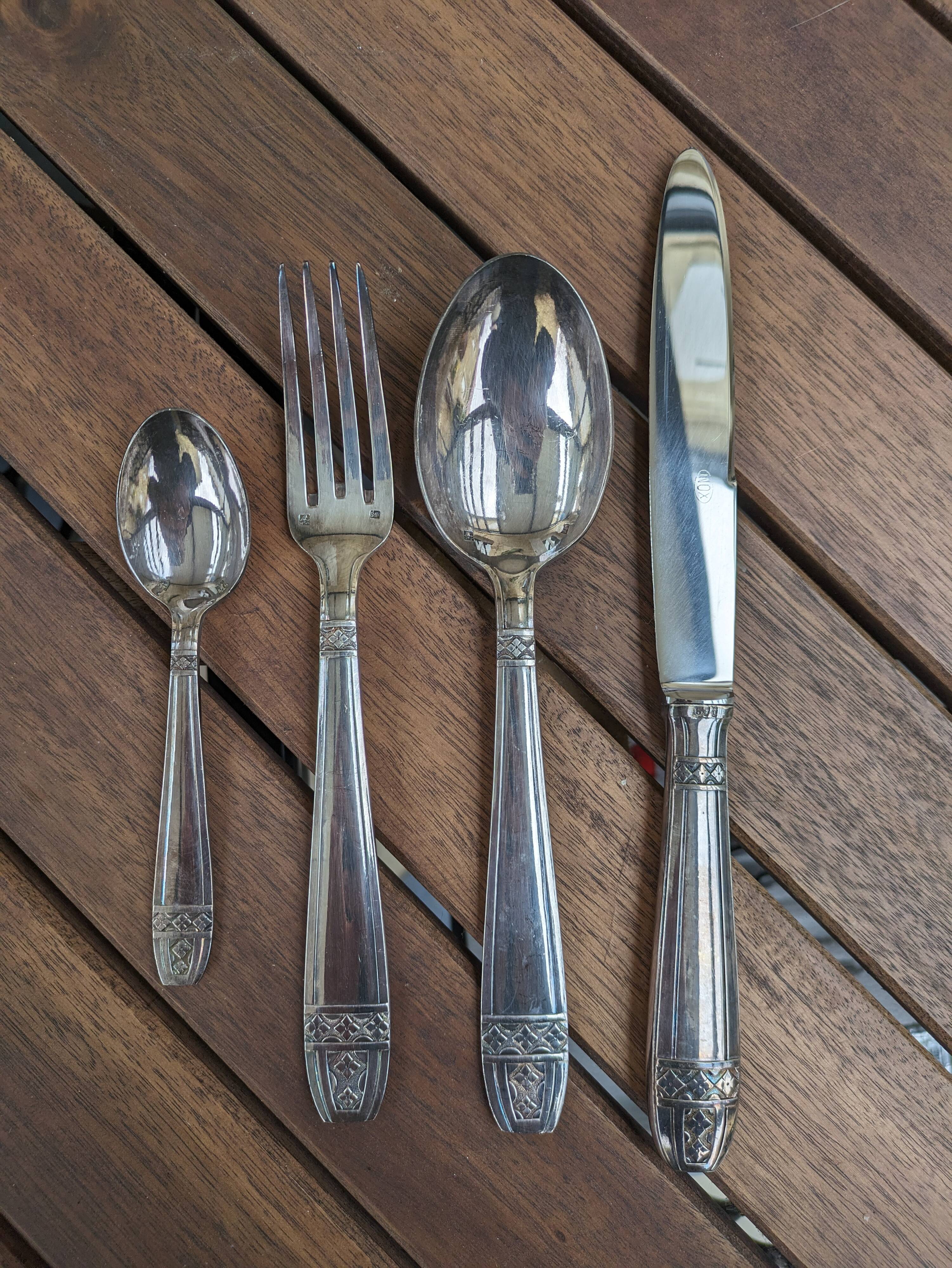 Silver plated cutlery set 84g Noel Collet hallmark