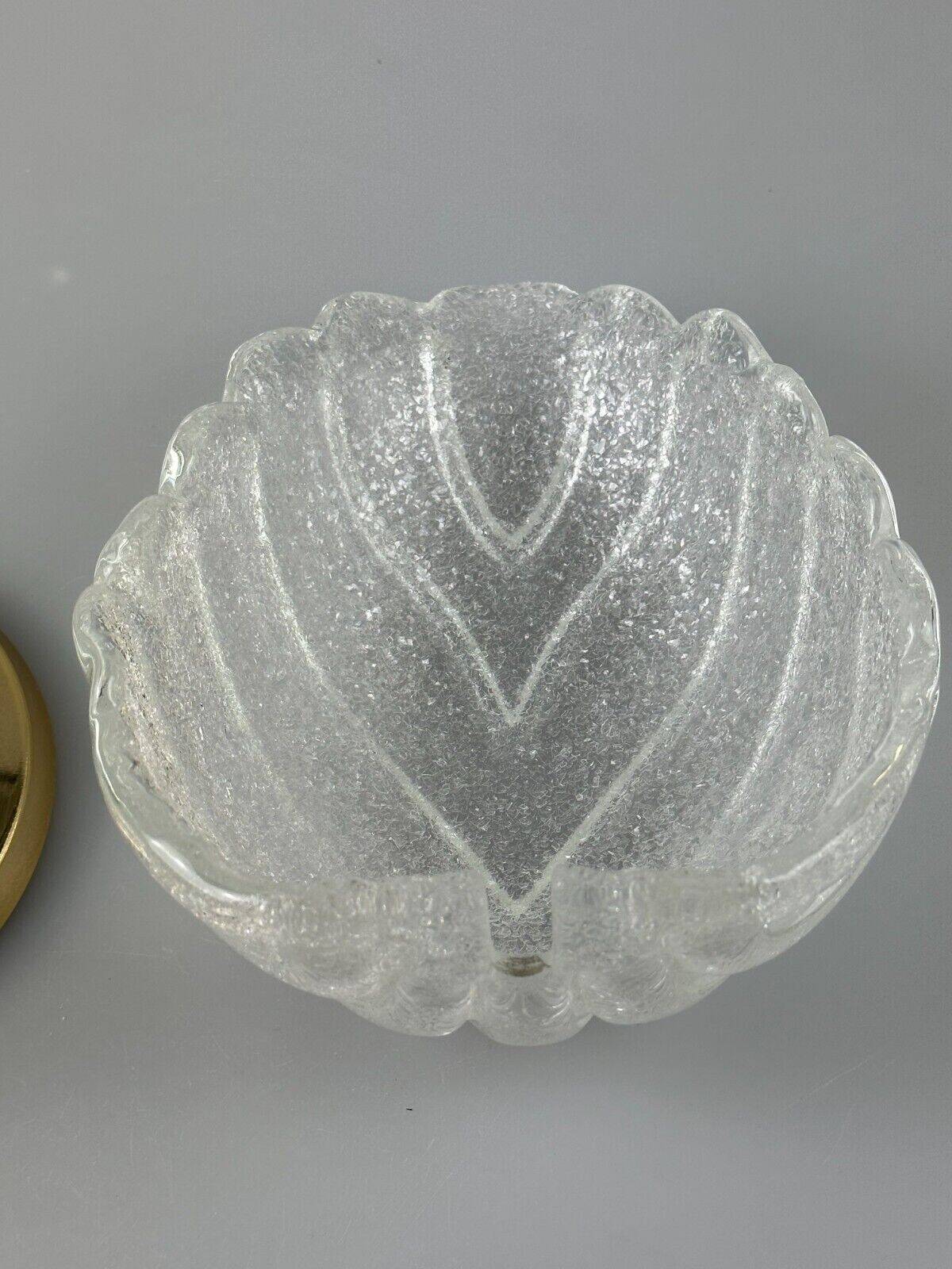 60s 70s Wall Sconce Wall Lamp Glass Brass Leaf Space Age Design