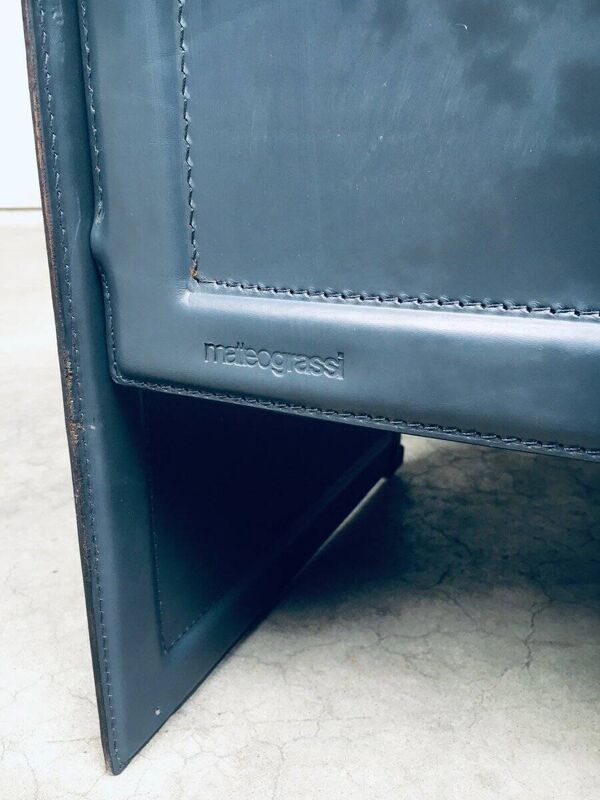 Postmodern Korium KM1 Leather Armchair by Tito Agnoli for Matteo Grassi, Italy, 1980s