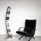 Sculptural space age floor lamp in marble and chrome metal, italian design