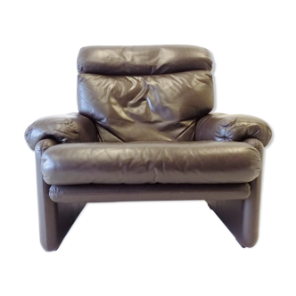 B&B Italia Coronado brown leather armchair by Afra & Tobia Scarpa