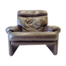 B&B Italia Coronado brown leather armchair by Afra & Tobia Scarpa