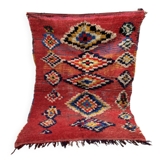 Tapis marocain unique - Tapis Art déco vintage - Tapis Boucharouit
