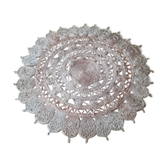 "Peacock" cotton carpet in jute effect 110cm