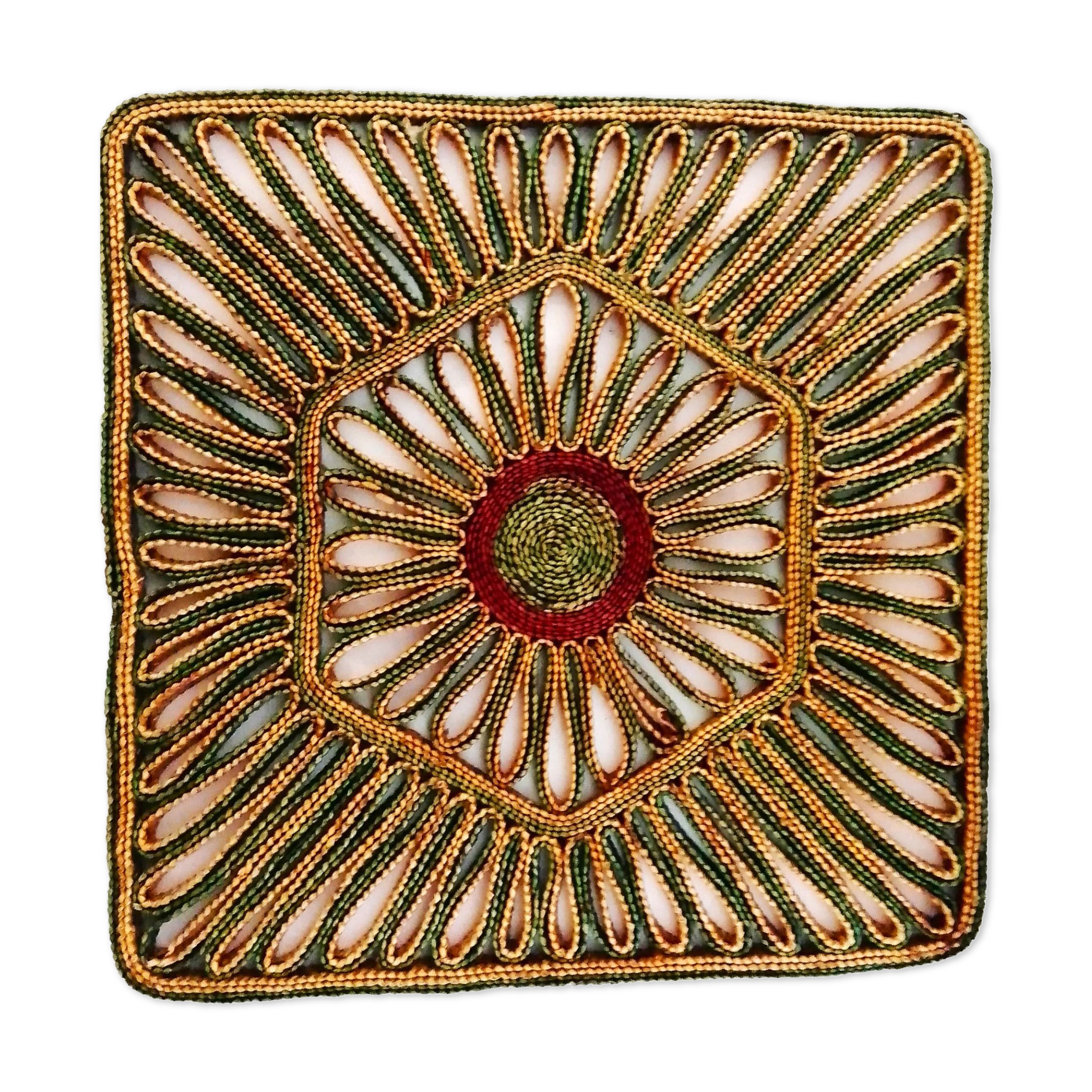 Multicolored woven straw trivia 70s