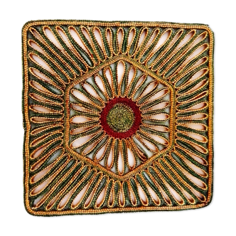 Multicolored woven straw trivia 70s