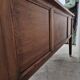 Louis XVI style minister's desk in solid walnut, 4 drawers, old manufacture
