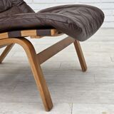 1970s, Danish design by Farstrup, set of 2 armchairs, furniture leather.