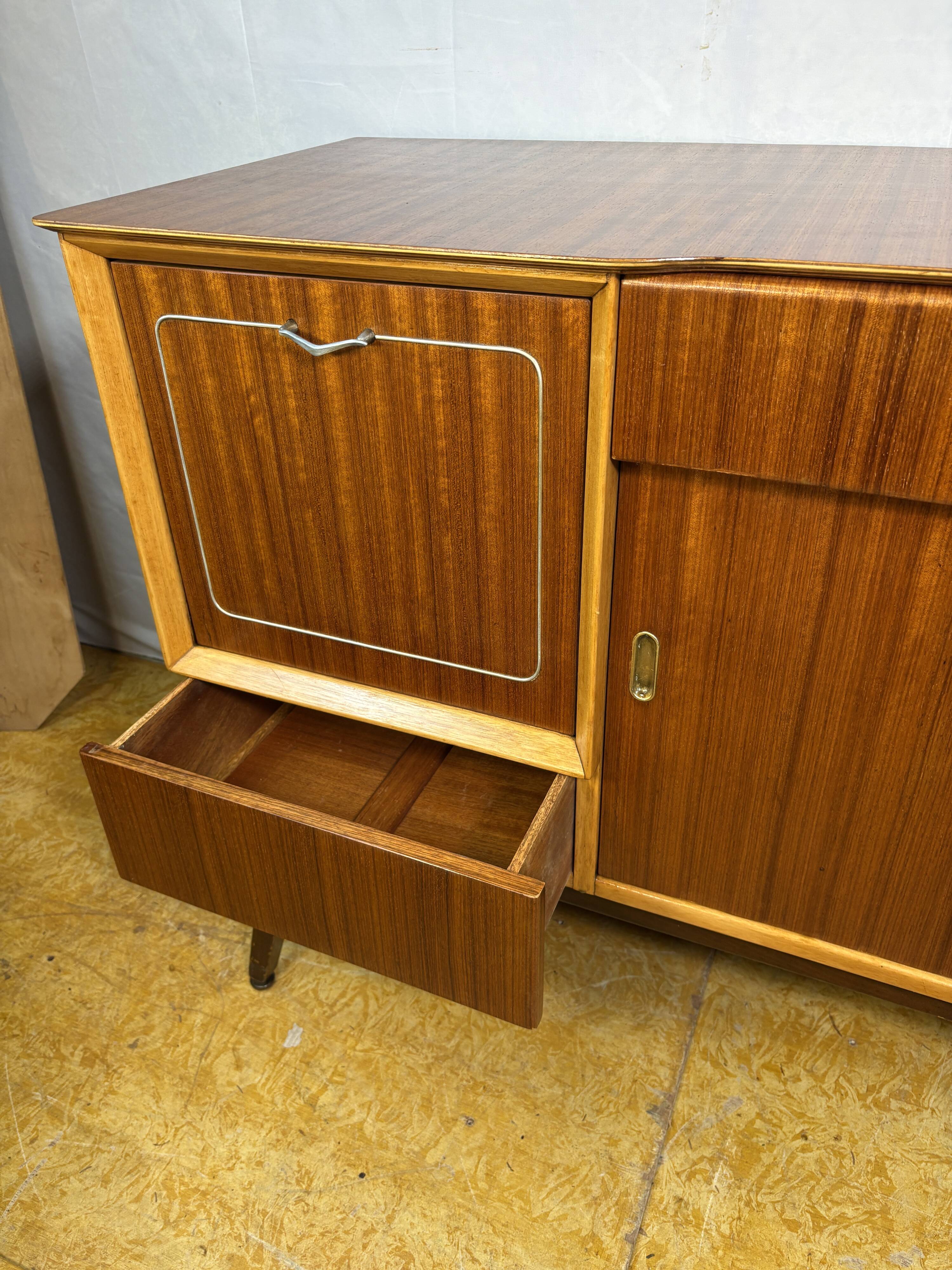 Mid-Century Retro Vintage Teak Cocktail Credenza / Sideboard by Beautility