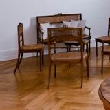 Together bench and two chairs and two chairs in caning