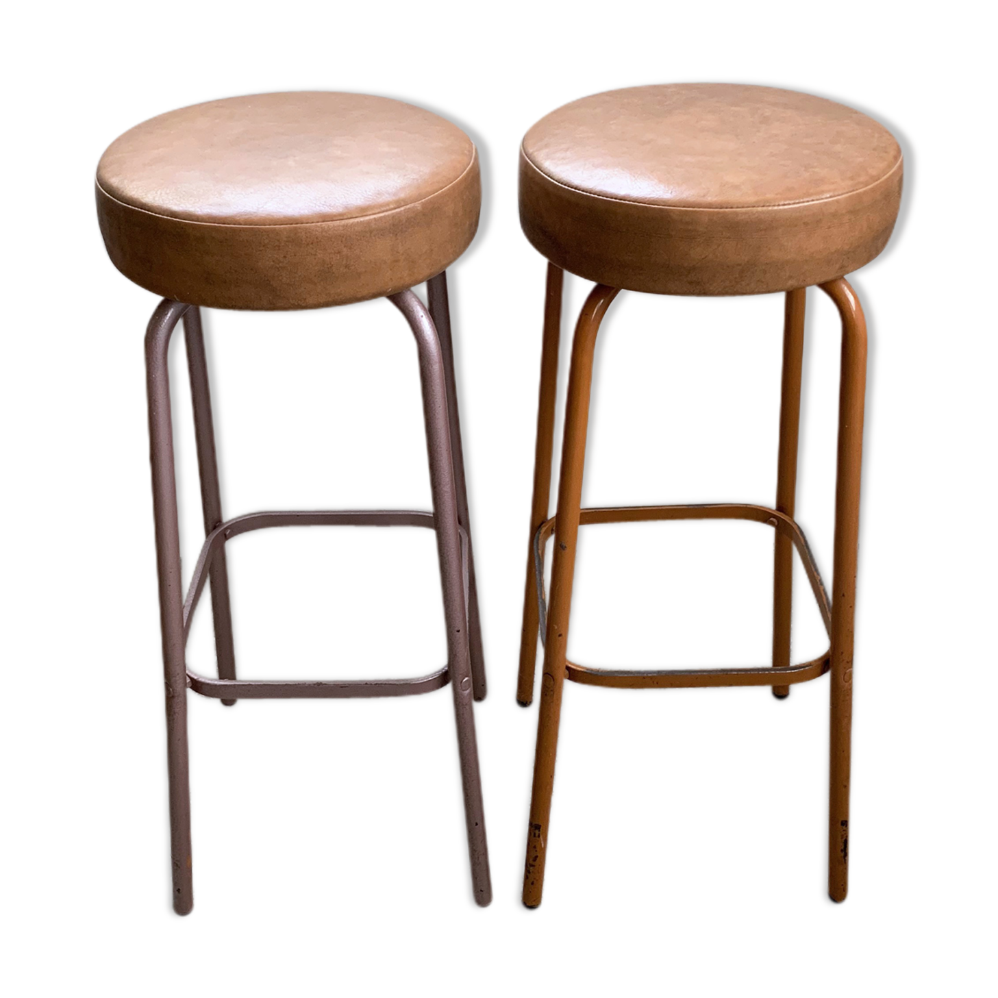 Pair of vintage metal bar stools