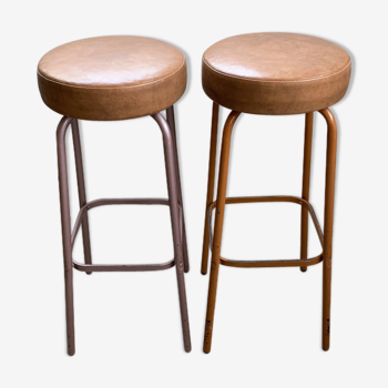Pair of vintage metal bar stools