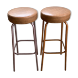 Paire de tabourets de bar vintage en métal