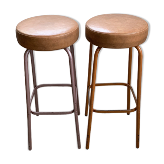 Paire de tabourets de bar vintage en métal