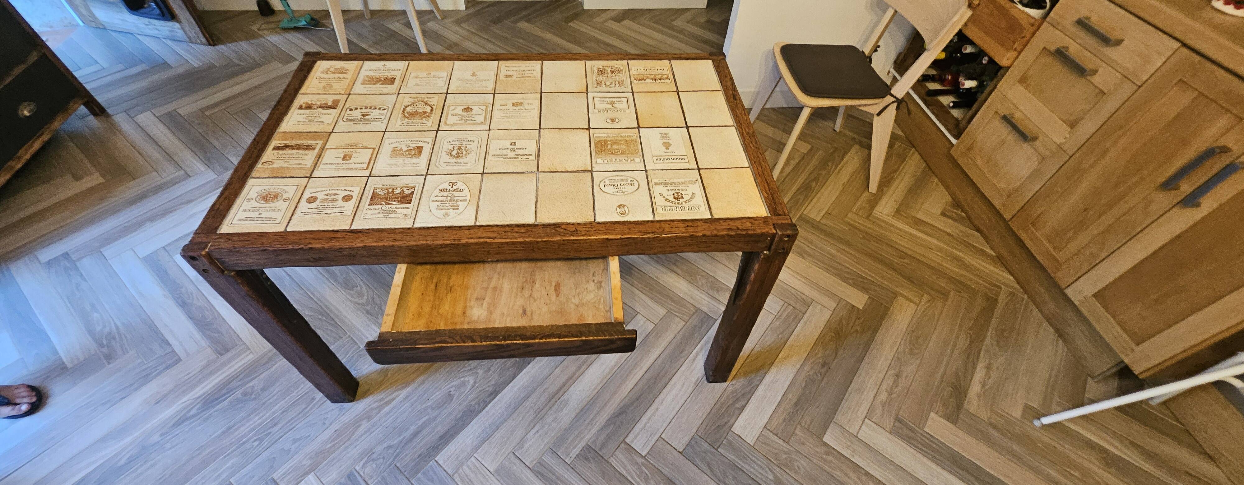 Roger Capron – Ensemble table de salle à manger et 4 chaises