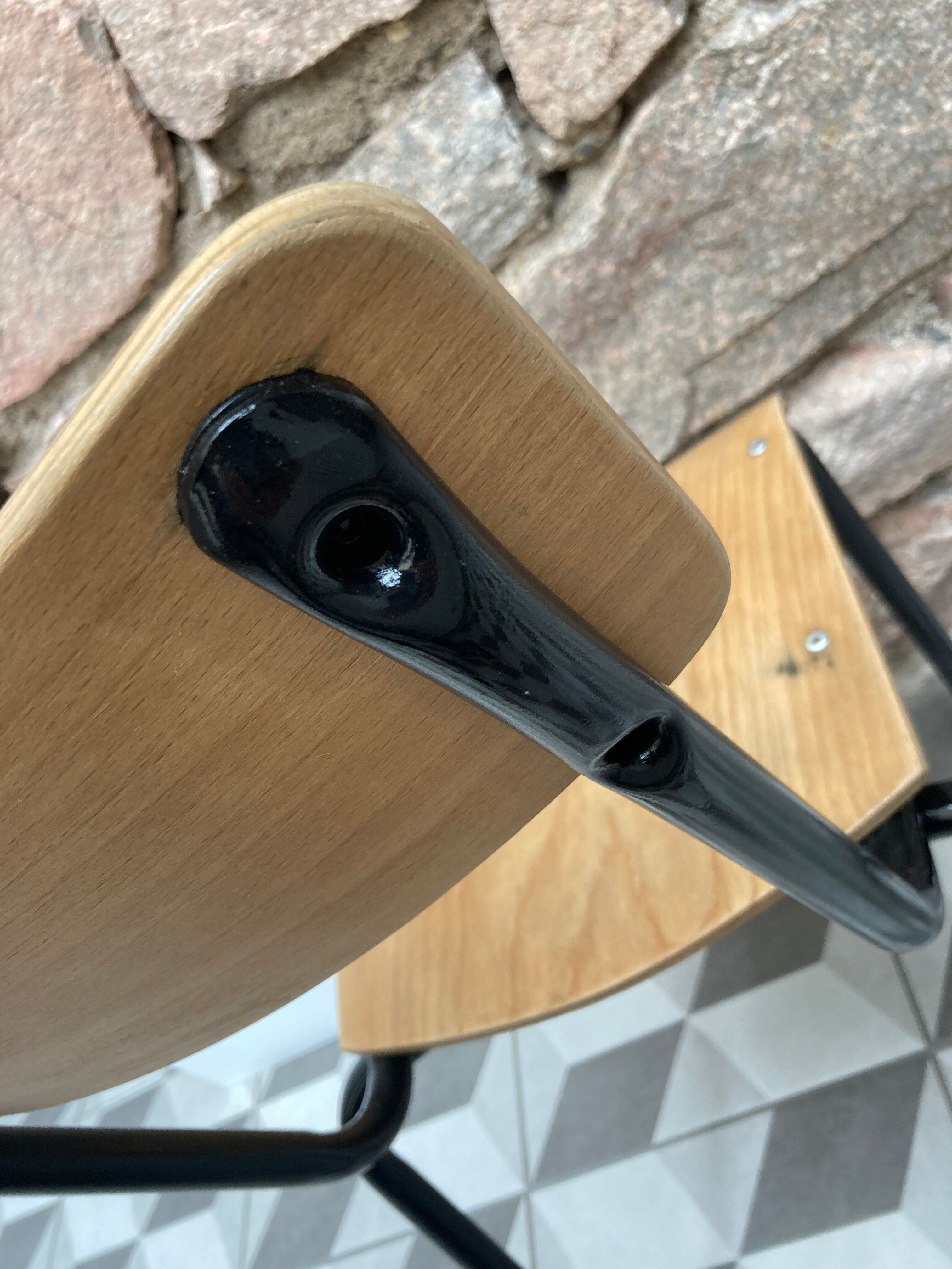 Pair of renovated school chairs with star pattern