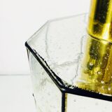 Iron and glass suspension lamp by Glashtte Limburg, 1960s