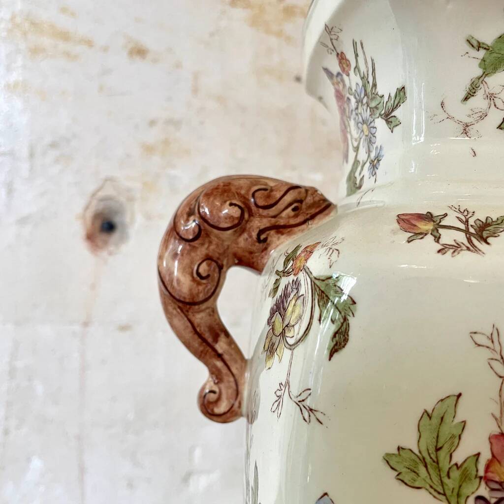 Large ironstone vase, Longchamp, 19th century