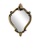 Petit miroir ancien style baroque – cadre doré bronze ou laiton
