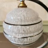 Half-moon chrome art deco lamp
