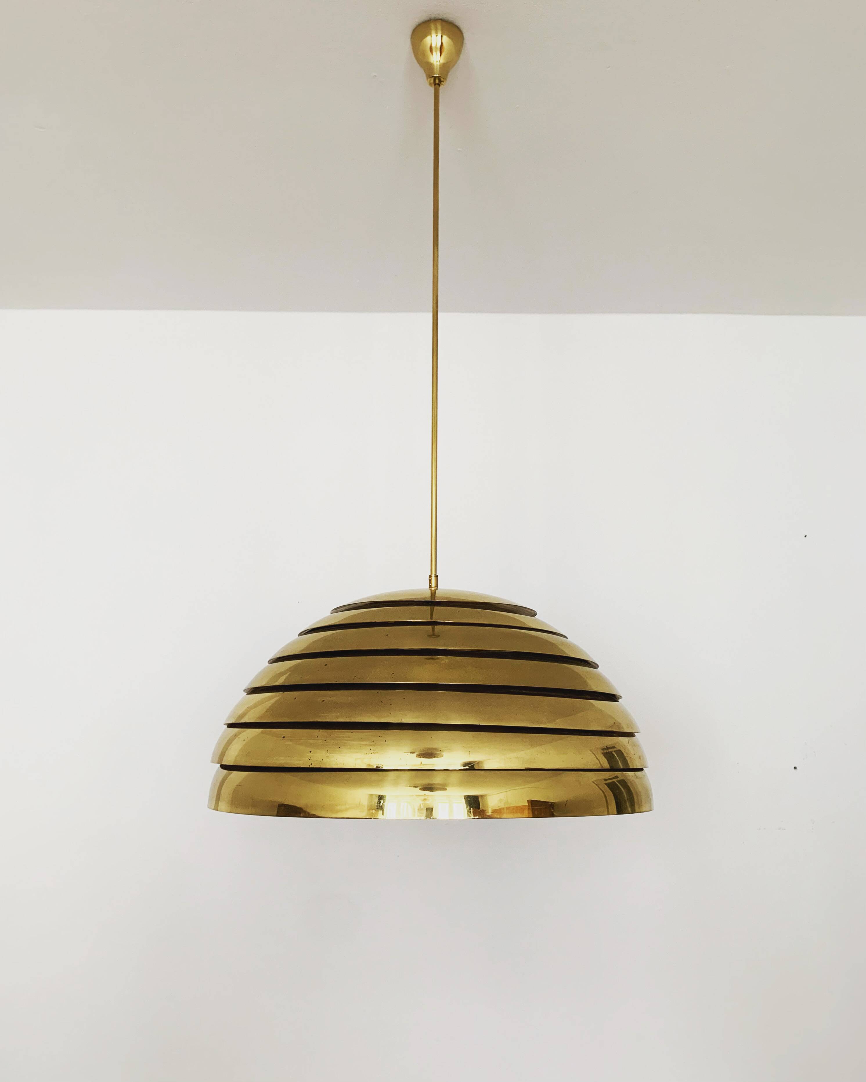 Brass Dome Pendant Lamp by Vereinigte Werkstätten