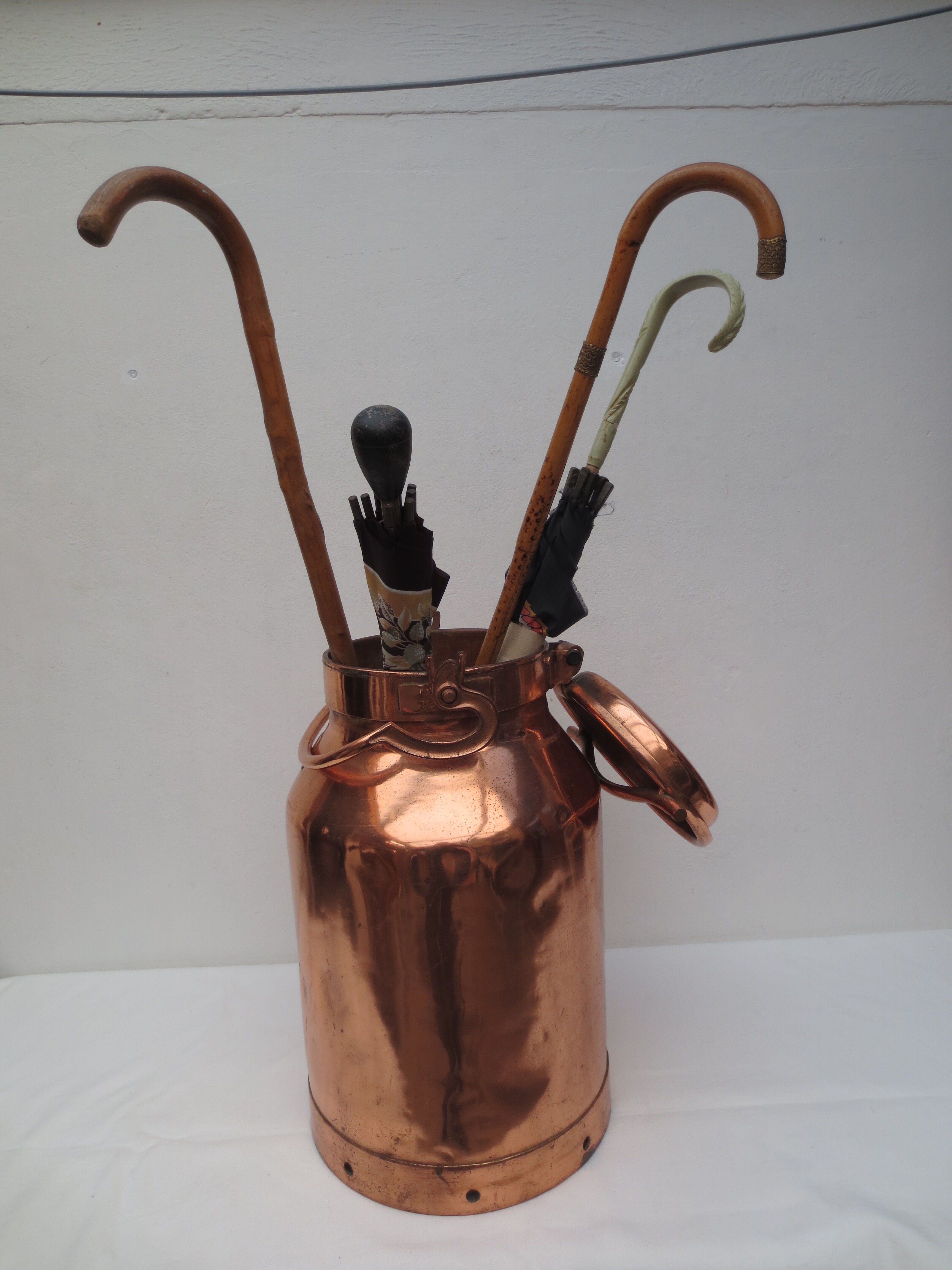 Copper milk pot from farm