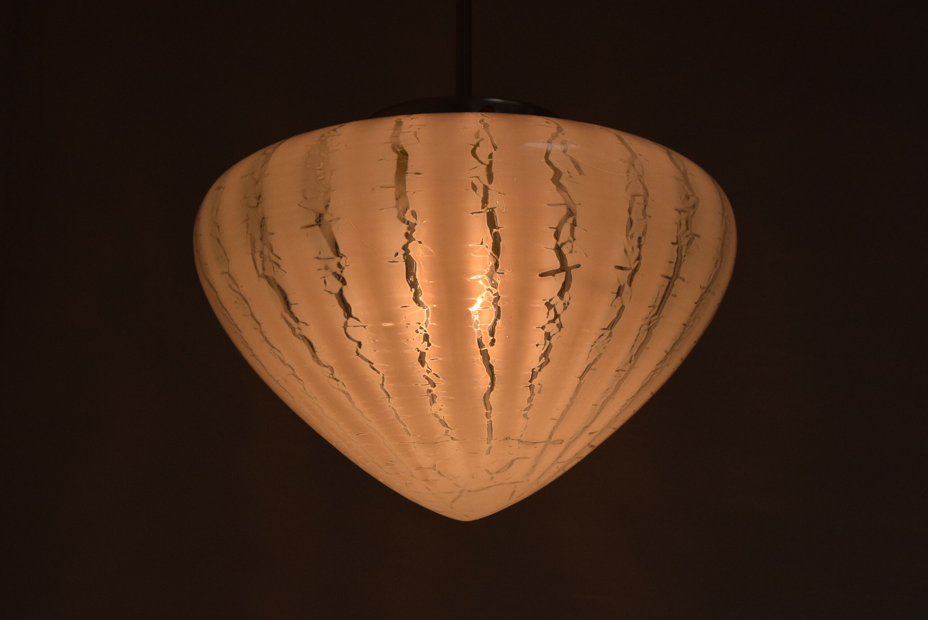 Mid-century Glass Pendant,Czechoslovakia,1970's.