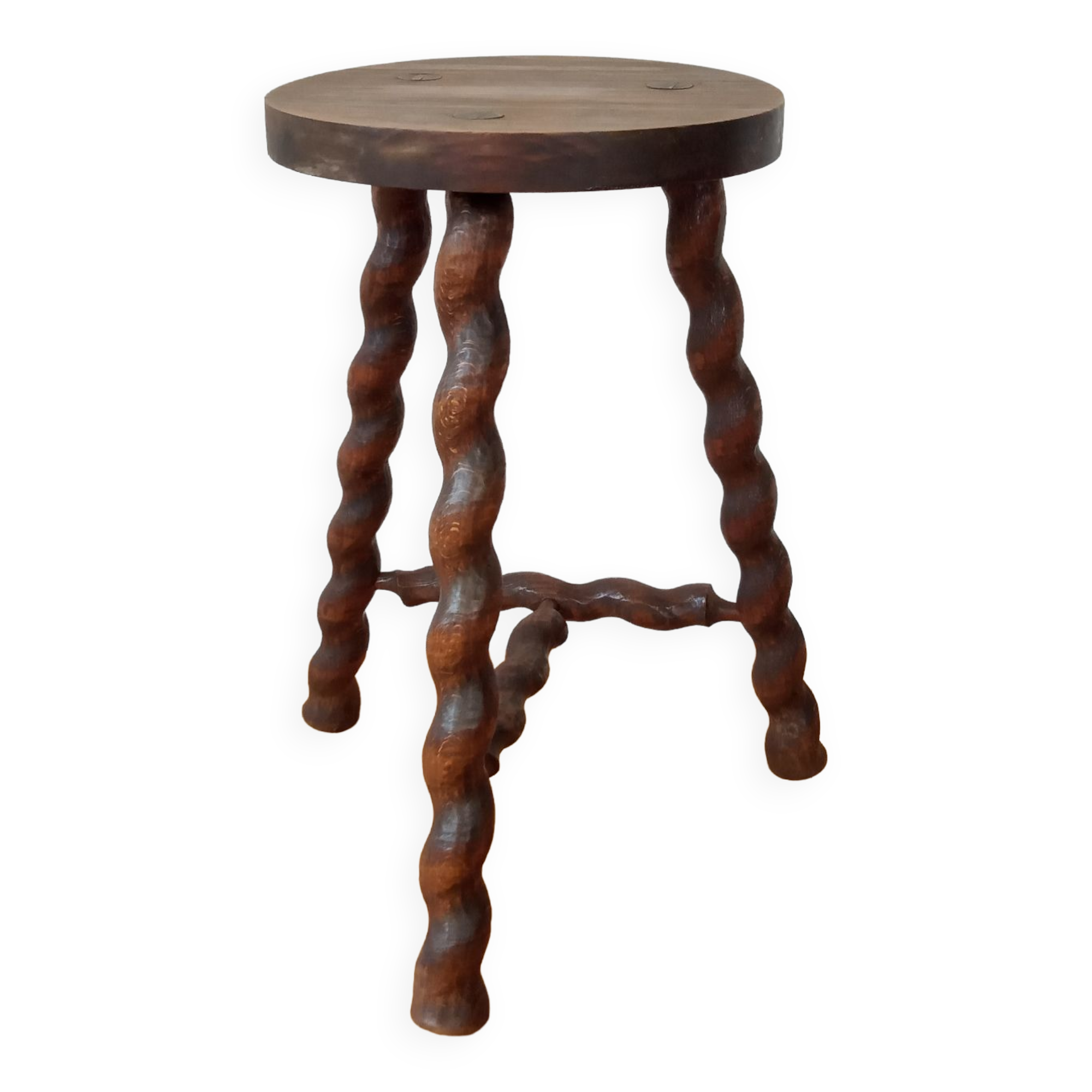 Tripod stool spiral feet