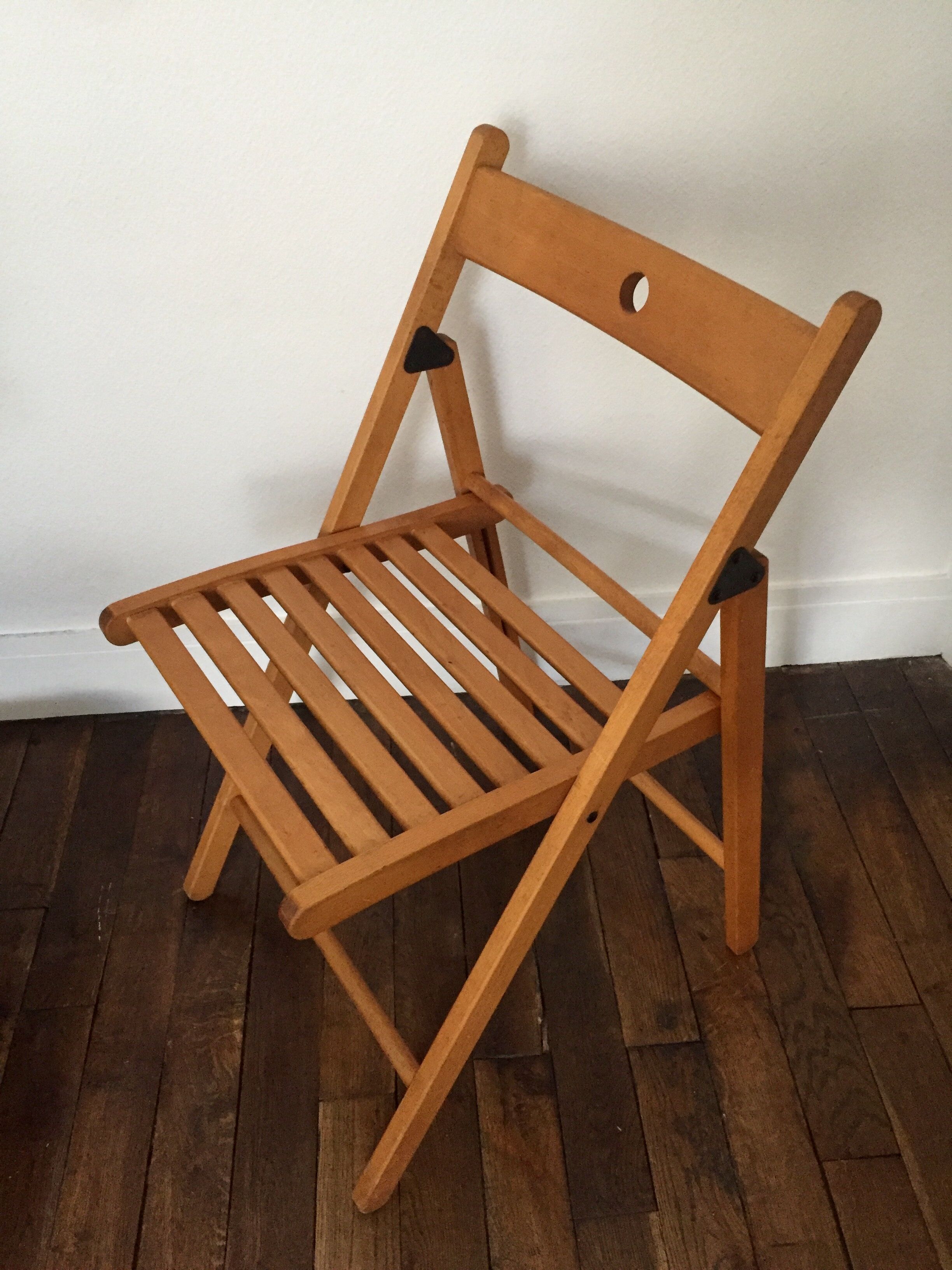 2 folding wooden chairs
