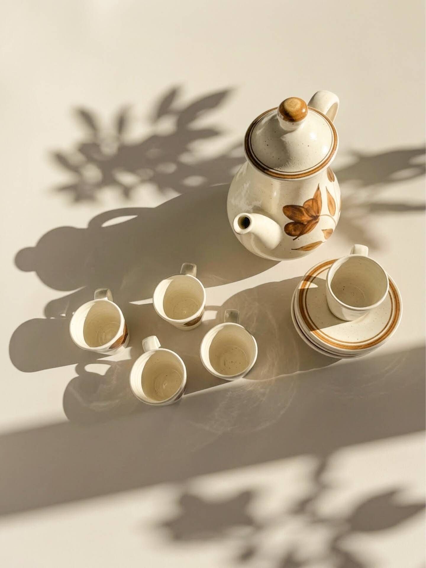 Vintage coffee service Longchamp – French earthenware, 1970s