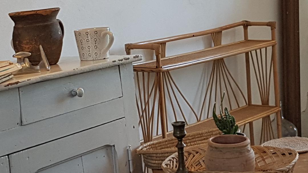 Shelves wicker vintage 100x82cm