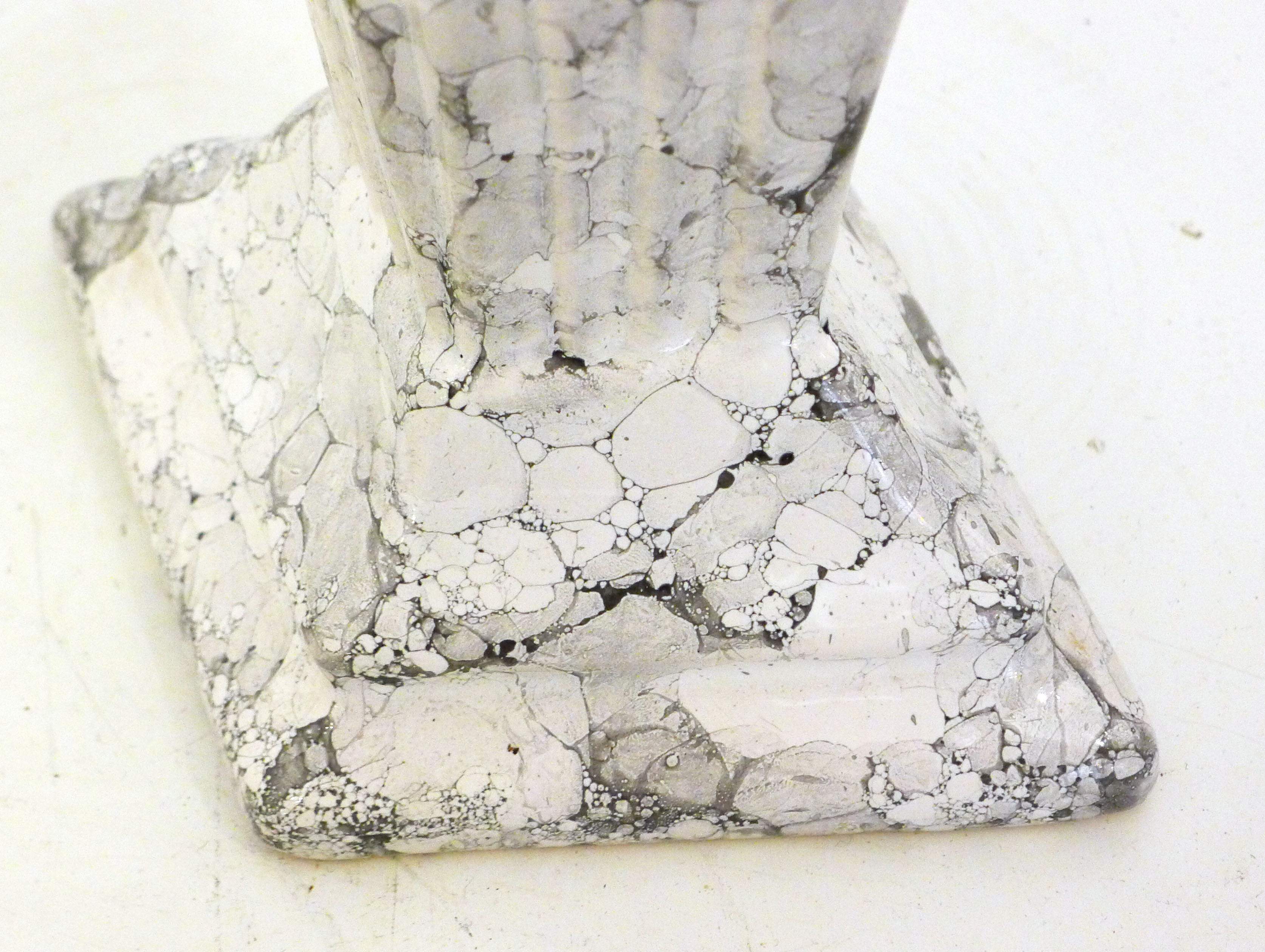 Pair of marble fan vases