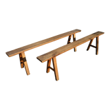 Pair of cherry farm benches