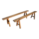 Pair of cherry farm benches