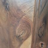 Low cherry wood sideboard with 1 drawer and 2 doors