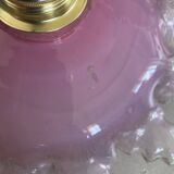 Suspension rose en verre ancienne