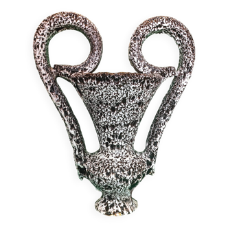 Vase "Canthare" fat lava, Marius Giuge, Vallauris, 1960