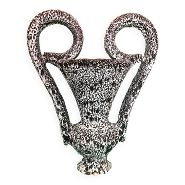 Vase "Canthare" fat lava, Marius Giuge, Vallauris, 1960