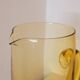 2 carafes in vintage amber yellow blown glass