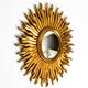 Mid Century Sunburst Kovex wall mirror made of wood and resin - gold plated