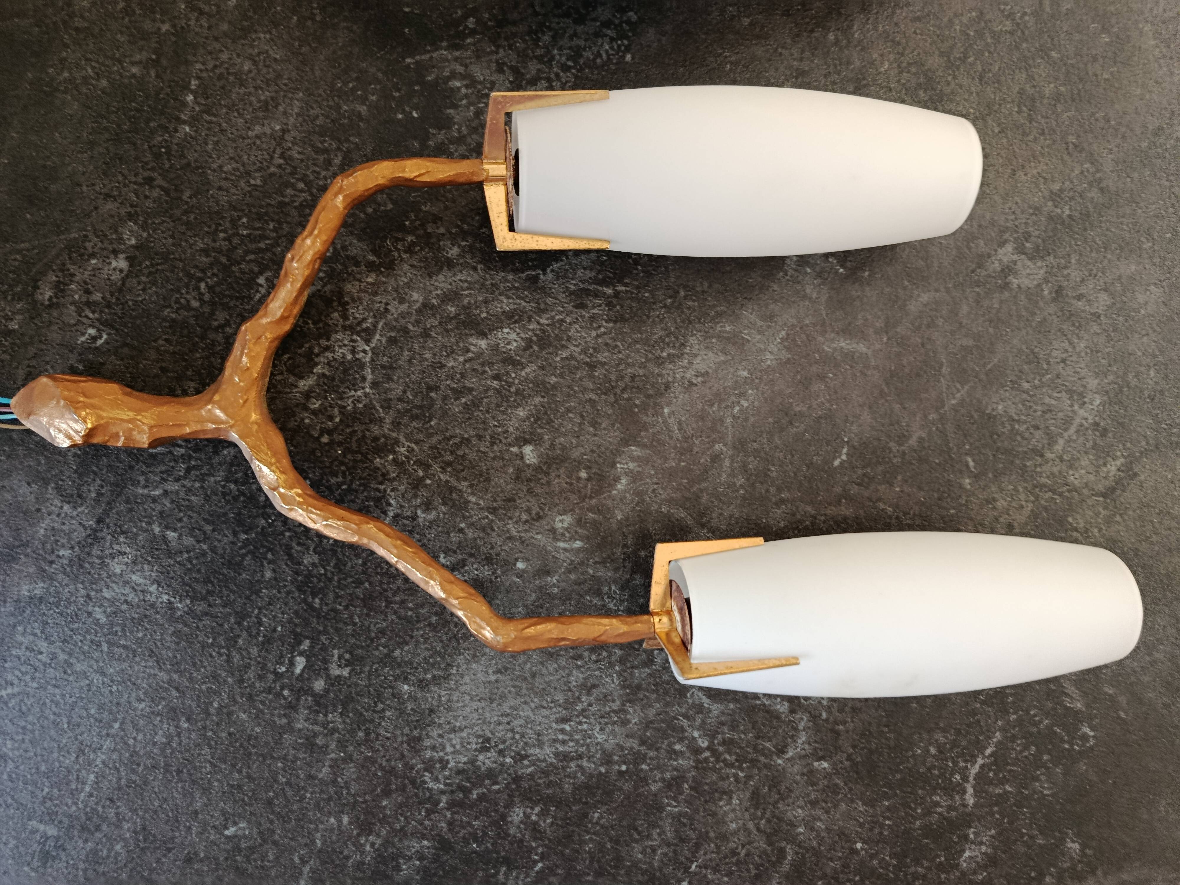 Brutalist wall sconces – Maison Arlus – Vintage 1960