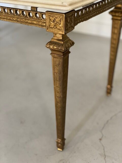 Marble and bronze coffee table