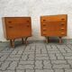 Pair 2pcs Vintage NOVY DOMOV Frantisek Mezulanik Side Table Bedside Drawer Glass 60s.