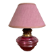 Glass lamp, wood, lampshade, fabric cable 2 m