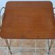 Side table, vintage "Eiffel" service with two metal and wood tops