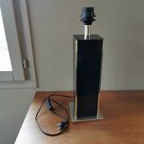 Vintage square black and brass lamp base
