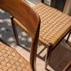 Set of 4 vintage teak chairs with weaving, Scandinavian, Mid-Century.