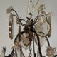 Louis XV style lantern in blackened brass adorned with cut crystal pendants, circa 1900.
