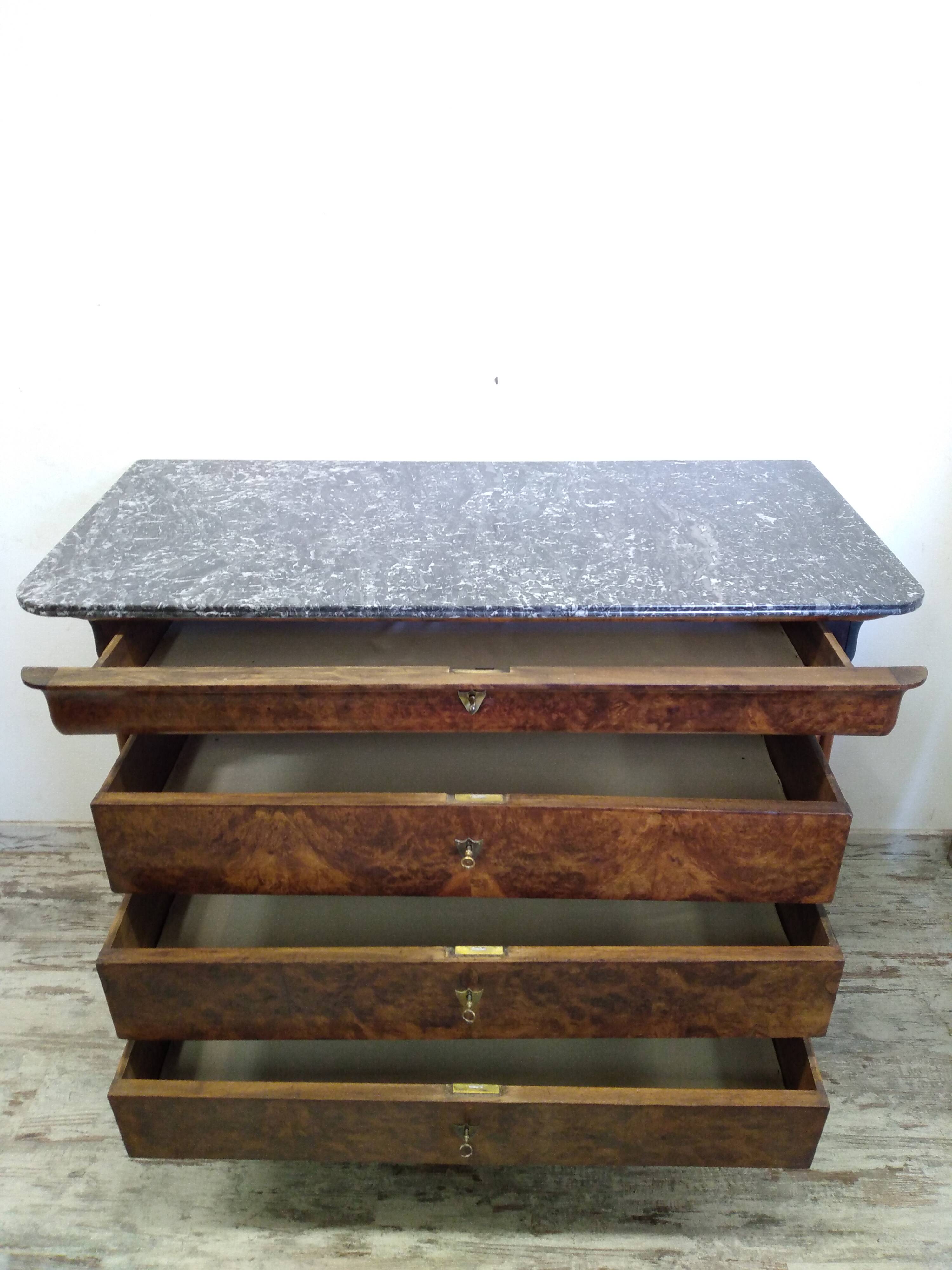 Chest of drawers with old marble