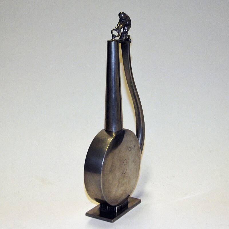 Pewter jug with a faun lid top by GAB Tenn, Sweden 1933
